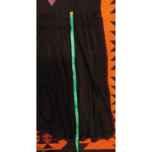 Handmade Upcycled Black Mini Dress with Butterfly and Lace. Some Stretch. L/XL - Picture 5 of 16